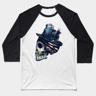 4th of July Skull American USA Flag Baseball T-Shirt